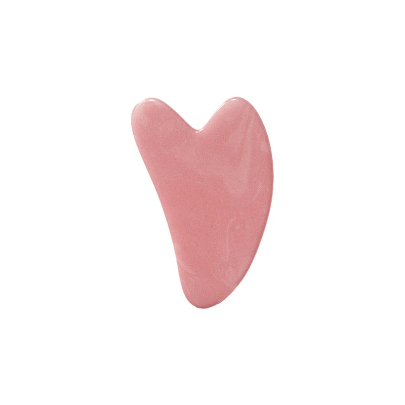 Facial massage roller with a Heart shaped Scraping plate